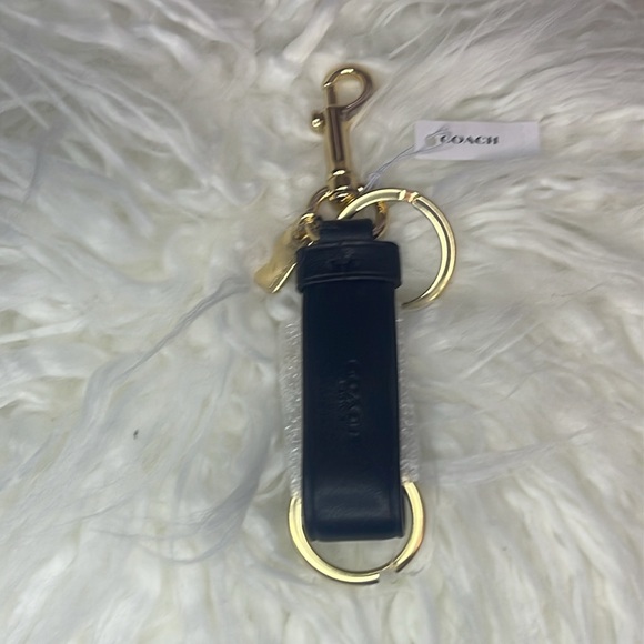 NWT Coach Calf Leather Trigger Snap Valet Bag Charm - Picture 3 of 5